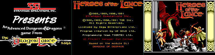 Advanced Dungeons & Dragons: Heroes of the Lance (PAL) - Title Screen