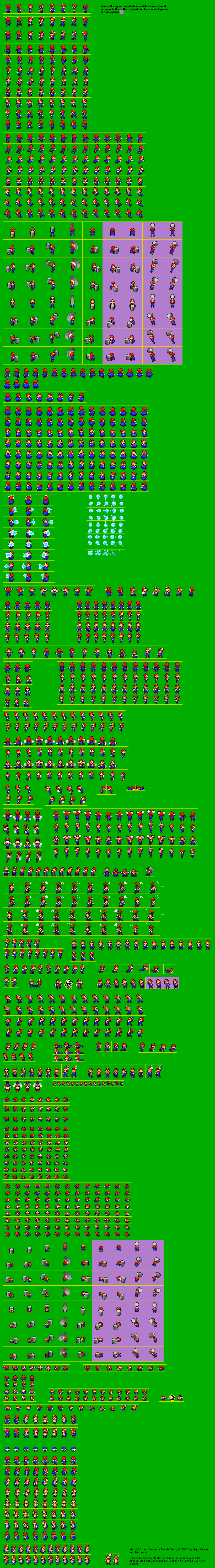 The Spriters Resource Full Sheet View Mario And Luigi Bowsers Inside Story Mario Overworld 6212