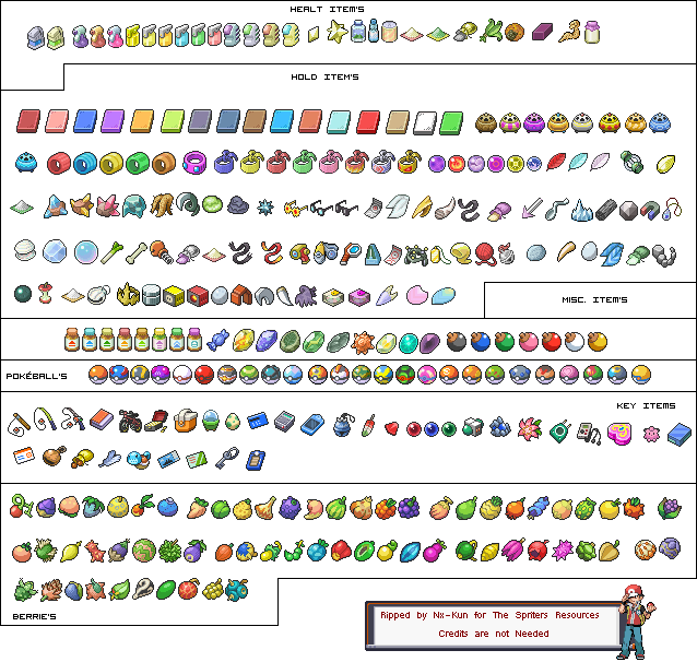 DS - Pokémon HeartGold / SoulSilver - Items - The Spriters Resource