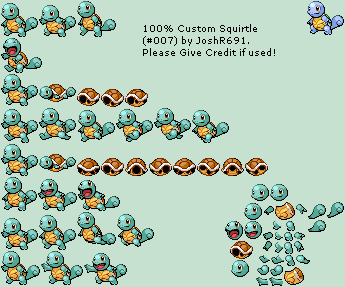 Custom Edited Pokémon Customs 007 Squirtle The Spriters Resource