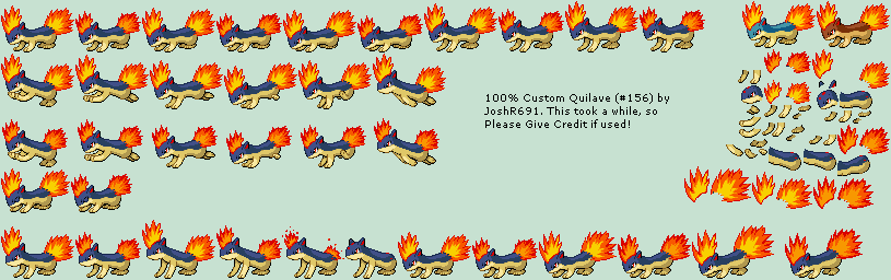 Custom Edited Pokémon Customs 156 Quilava The Spriters Resource