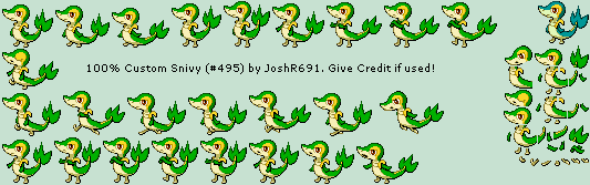 Custom Edited Pokémon Customs 495 Snivy The Spriters Resource