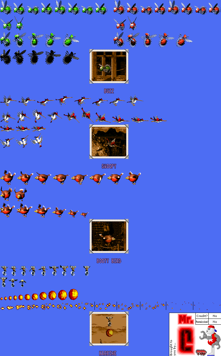 Donkey Kong Country 3: Dixie Kong's Double Trouble - Flying Enemies