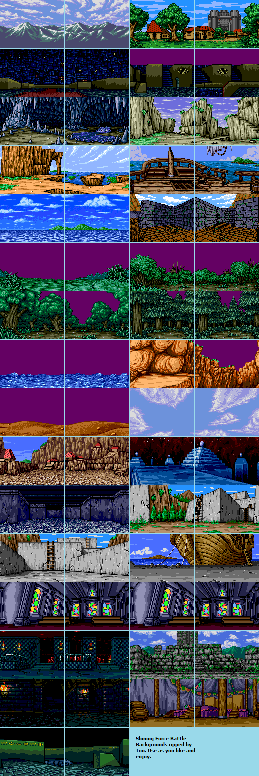Shining Force 1: The Legacy of Great Intention - Battle Backgrounds
