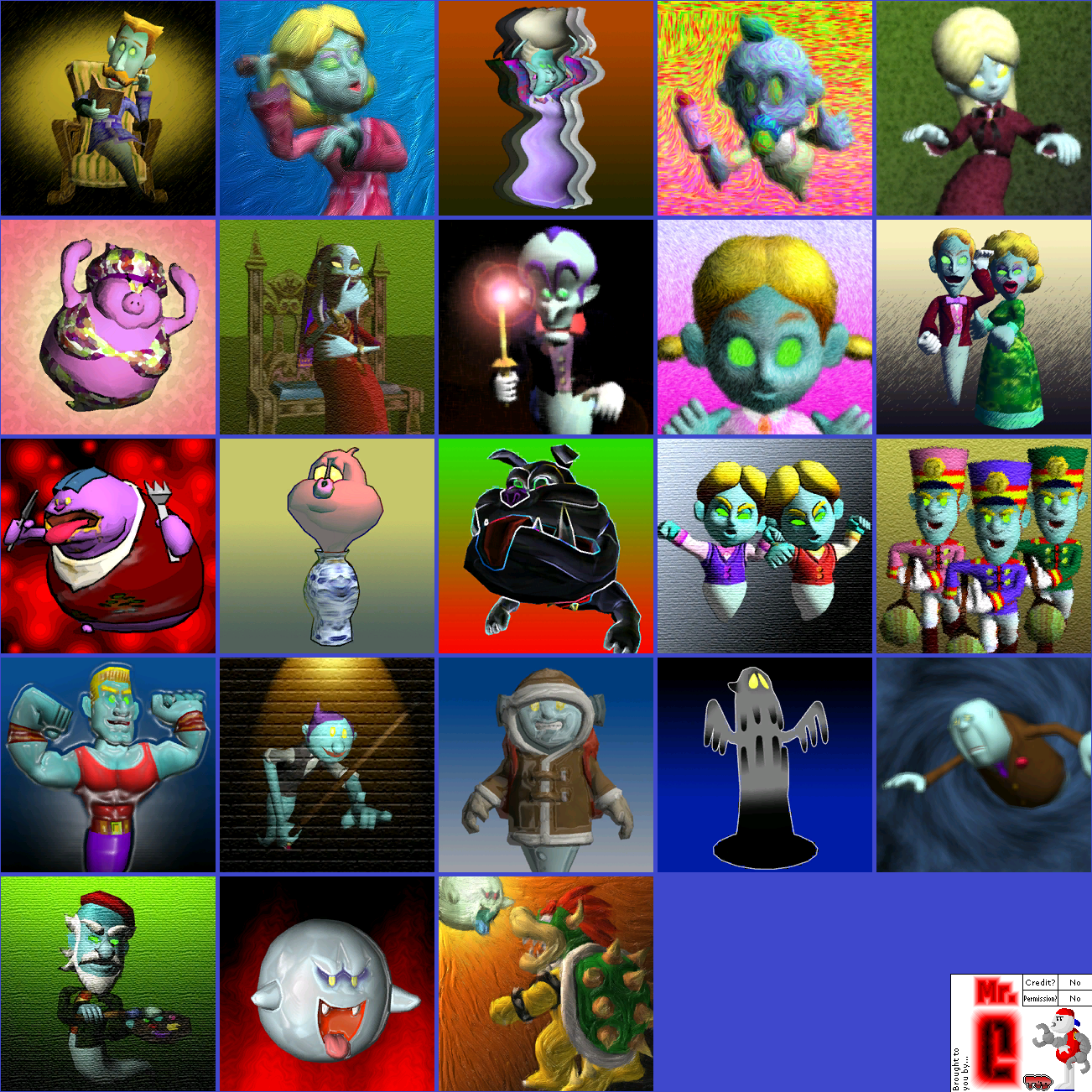 GameCube - Luigi's Mansion - Ghost Portraits (Gold) - The Spriters Resource