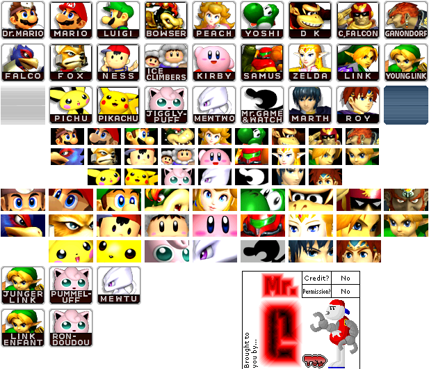 ... Resource - GameCube - Super Smash Bros. Melee - Character Icons