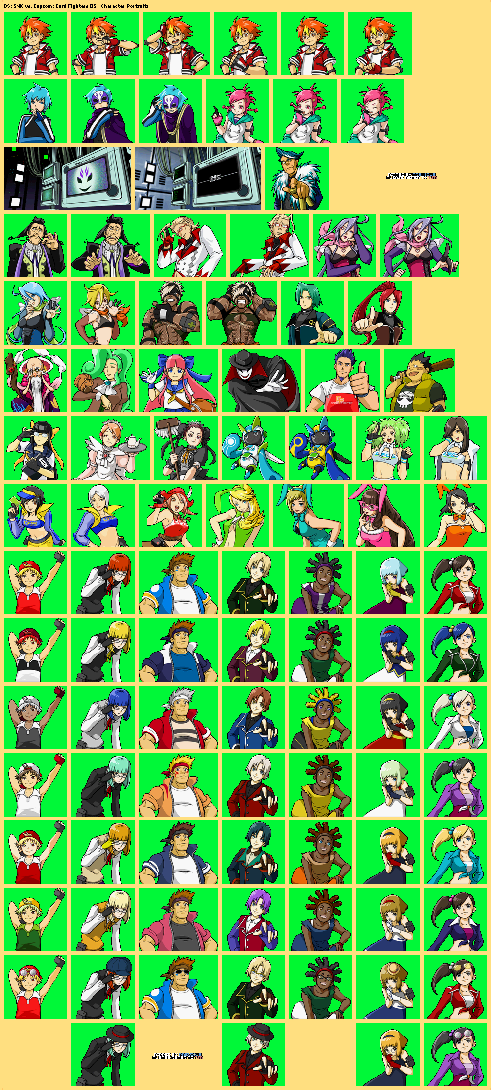 SNK vs. Capcom: Card Fighters DS - Character Portraits