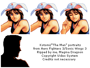 Aero Fighters 3 / Sonic Wings 3 - Kotomi/"The Man" Portraits