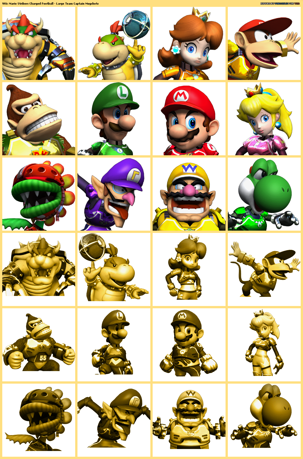 Mario Strikers Charged - Team Captain Mugshots (Large)