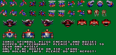 Sonic Spinball - Enemies and Bosses