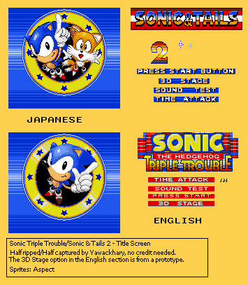 Sonic Triple Trouble - Title Screen