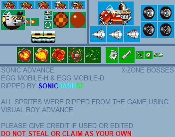 Sonic Advance - X-Zone Bosses