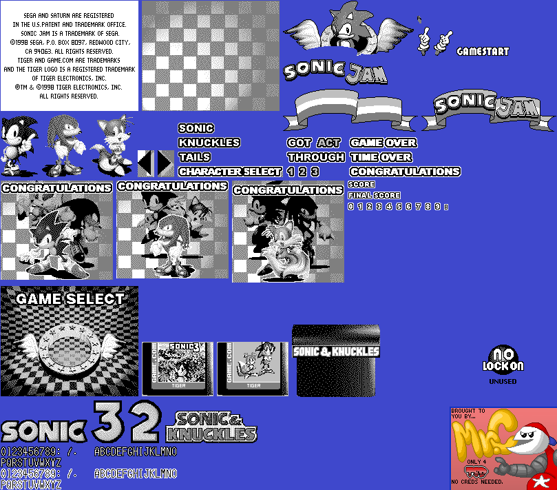 Sonic Jam - Title Screen & Menus