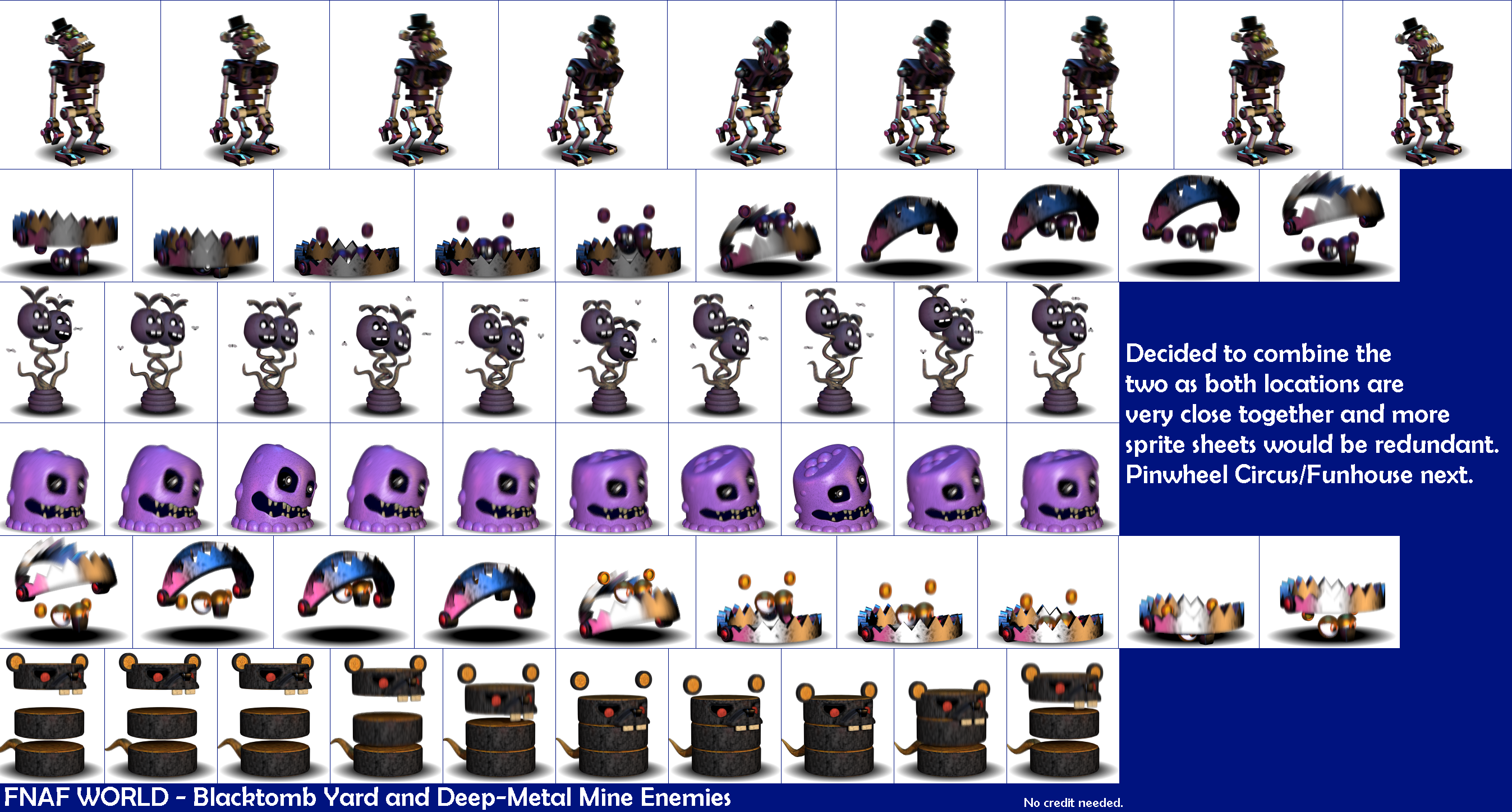 The Spriters Resource Full Sheet View Fnaf World Nigh 