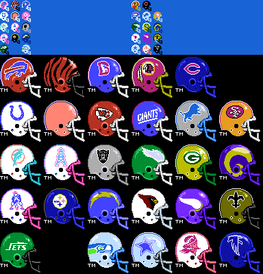 Nes Tecmo Super Bowl Team Helmets The Spriters Resource