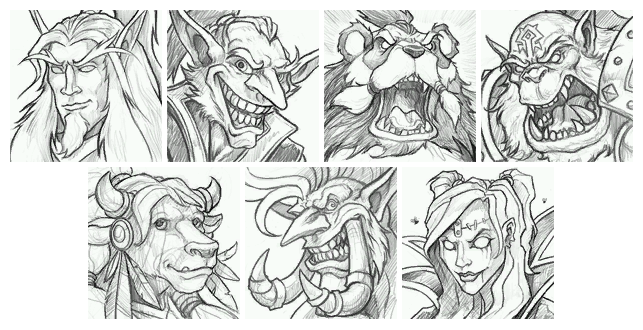 Heroes of the Storm - Sketch Portraits (Horde)