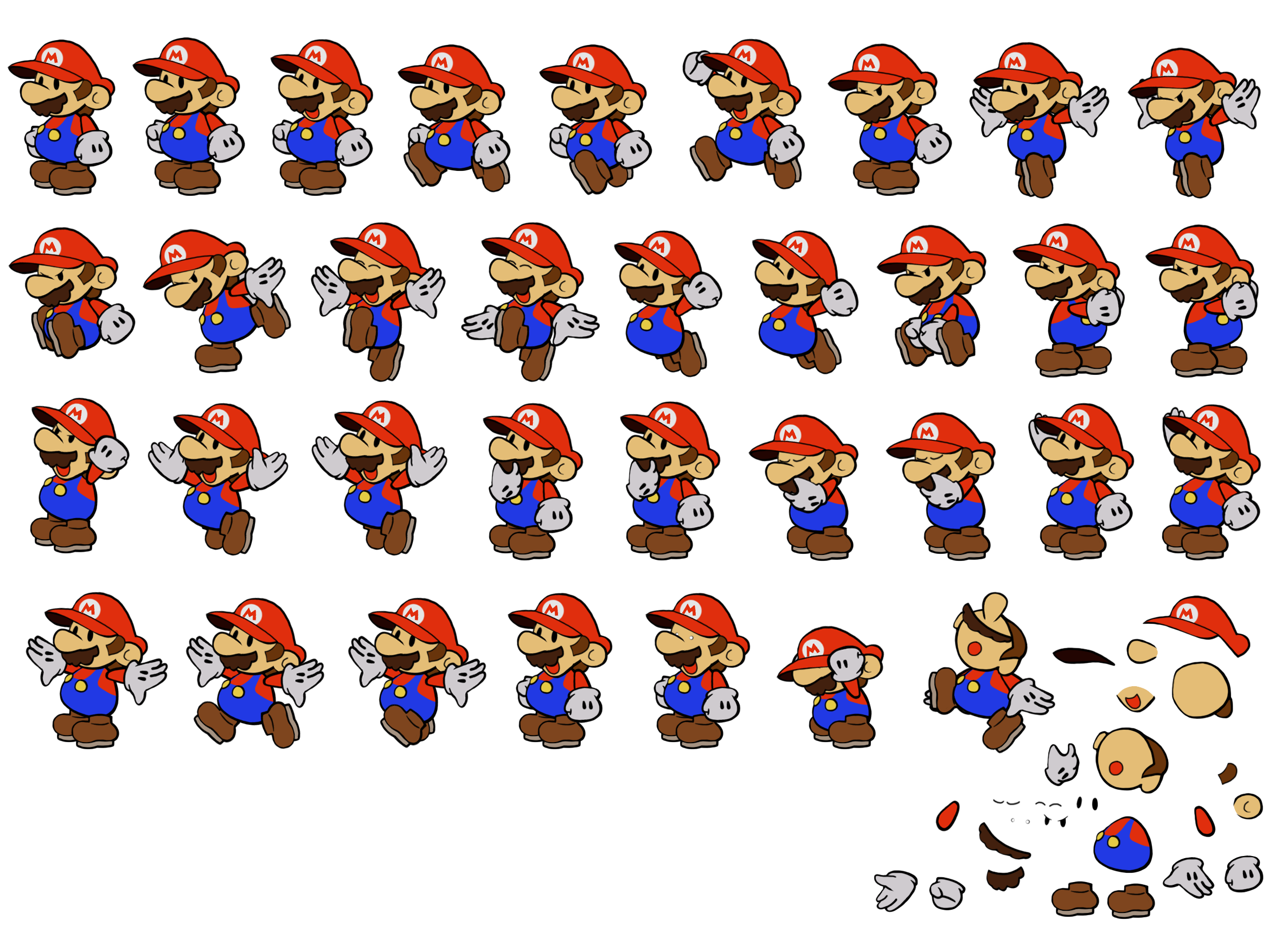 The Spriters Resource Full Sheet View Paper Mario Customs Mario Paper Mario Style