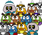Goombas and Spiked Goombas (Paper Mario-Style) - Mario Customs