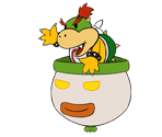 Bowser Jr. & Clown Car (Paper Mario-Style) - Mario Customs
