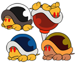 Buzzy Beetle & Family (Paper Mario: Color Splash-Style)