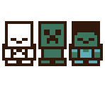 Zombie, Skeleton, & Creeper (GBC Style)