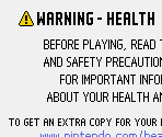 Health & Warning Screens + Start Screens