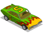 Flaming Green Derby Car