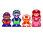 Mario, Luigi, Toad, and Princess Toadstool