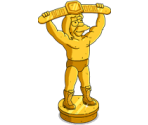 Golden Wrestler Statue