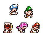 Baby Mario, Luigi, Toad and Toadette (Super Mario Maker-Style)