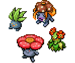 Oddish, Gloom, Vileplume & Bellossom