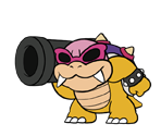 Roy Koopa with Bill Blaster (Paper Mario-Style, Modern)