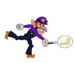 Waluigi (Raquet, Paper Mario-Style)