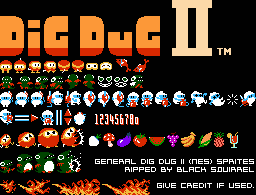 dig dug arrangement sprite sheet