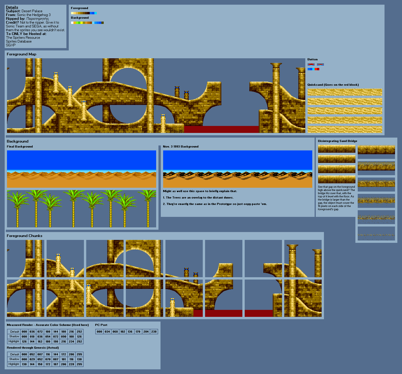 Genesis 32x Scd Sonic The Hedgehog 3 Desert Palace The Spriters Resource 5185