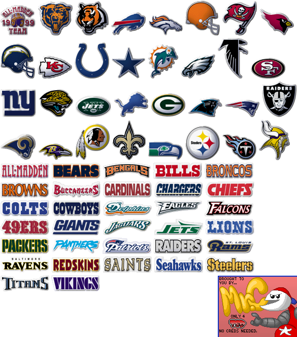 Nintendo 64 - Madden NFL 2001 - Team Logos - The Spriters Resource
