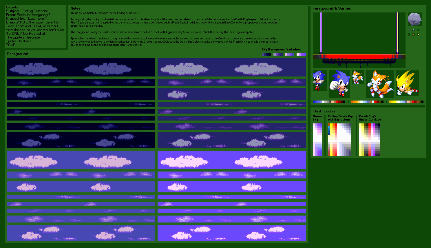 Genesis 32x Scd Sonic The Hedgehog 3 Ending And Credits The Spriters Resource 2312