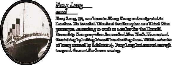 James Cameron's Titanic Explorer - Bio: Fang Lang