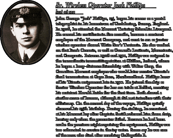 James Cameron's Titanic Explorer - Bio: Senior Wireless Operator Phillips