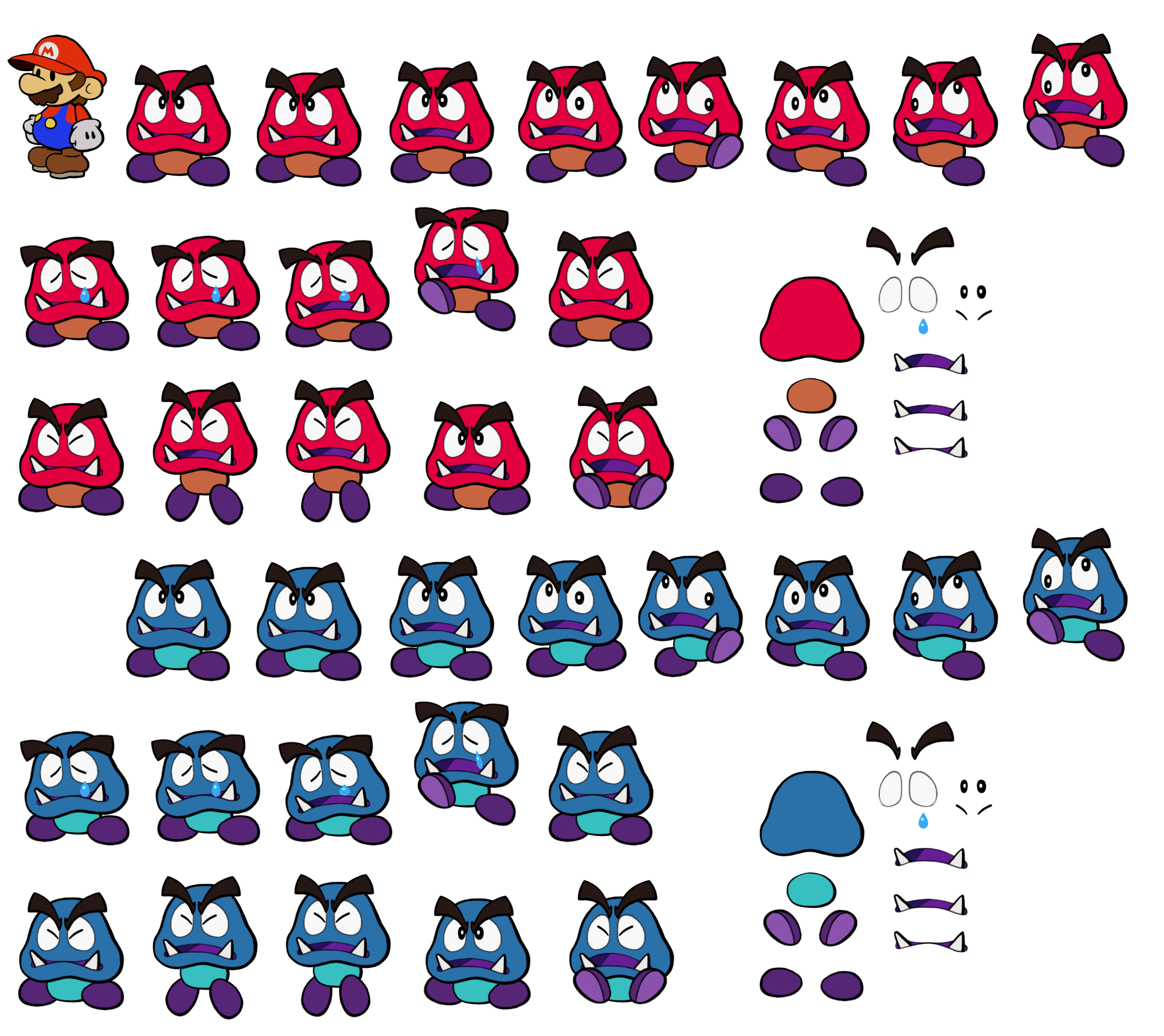 Custom Edited Paper Mario Customs Goomba Bros Paper Mario Style The Spriters Resource 2352