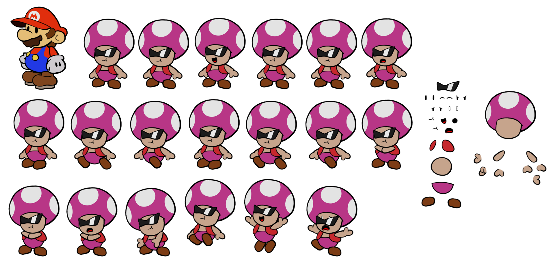 Paper Mario Toad Sprites 4950