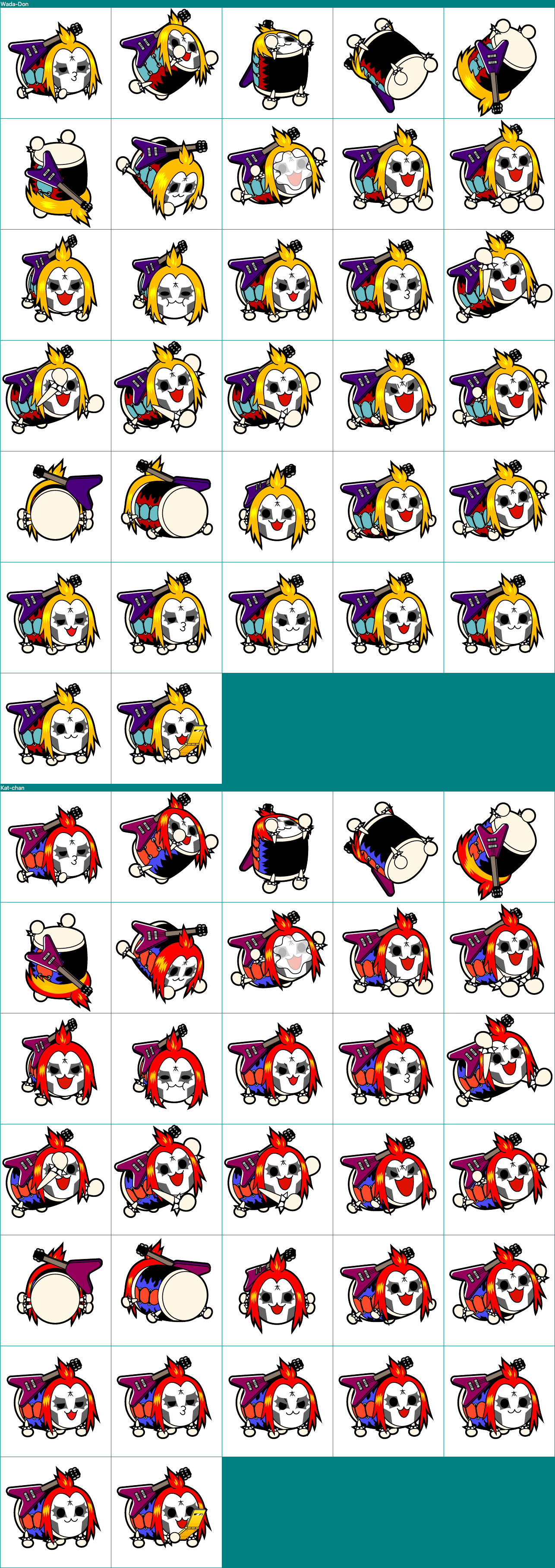 KLONOA ARCHIVES on X: A full sheet of the sprites that are used during  Taiko no Tatsujin: Tatakon de Dodon ga Don's Stepping Wind song have been  uploaded to The Spriters Resource!