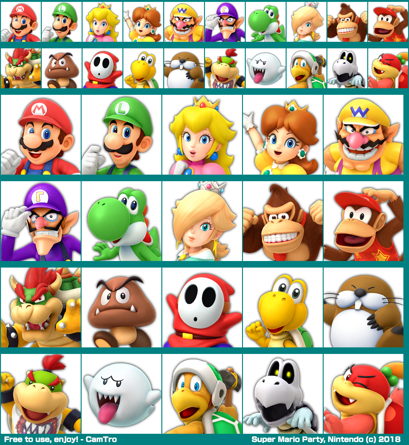 Nintendo Switch Super Mario Party Character Icons The Spriters Resource 7906