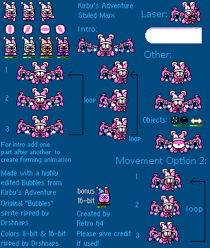 Custom / Edited - Kirby Customs - Marx (Kirby's Adventure Style) - The