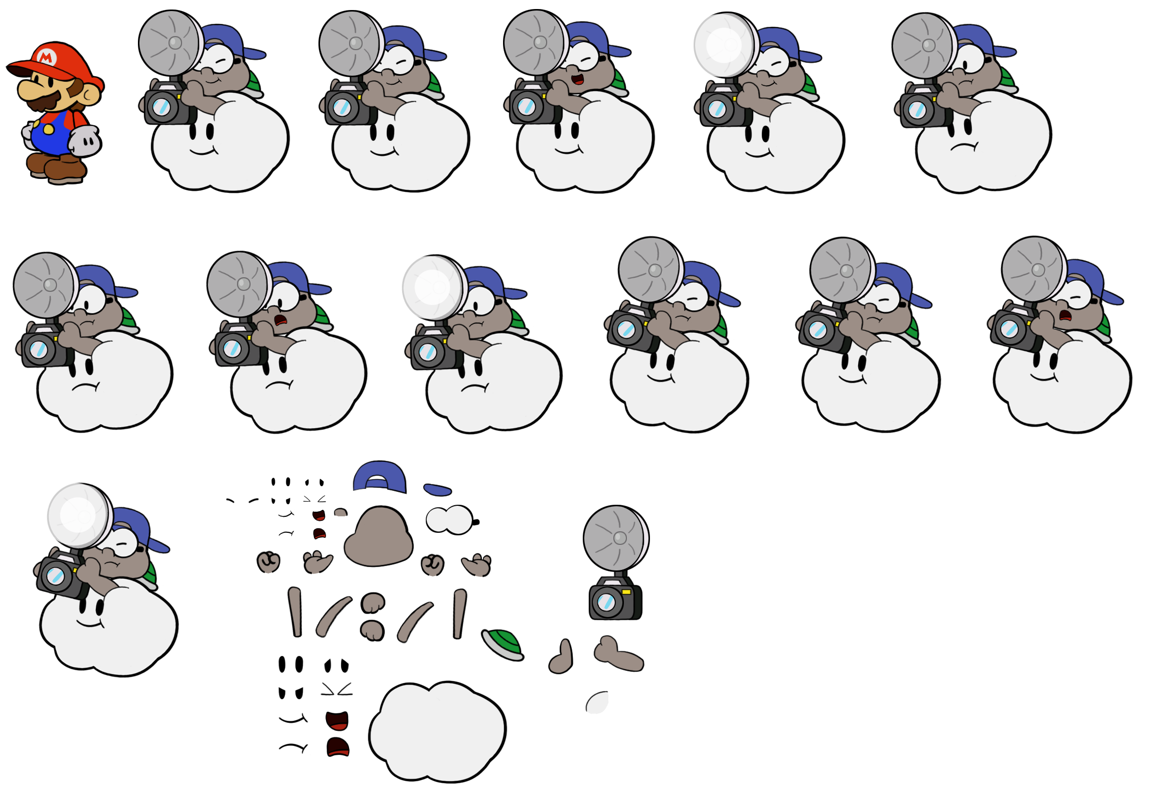 Custom Edited Paper Mario Customs Lakitu Cameraman Paper Mario Style The Spriters Resource 4164