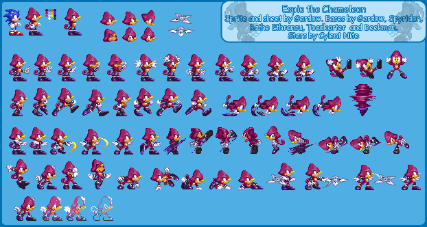 Sonic the Hedgehog Customs - Espio (Sonic 3-Style)