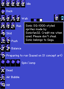 Sonic the Hedgehog Customs - Sonic (SG-1000-Style)