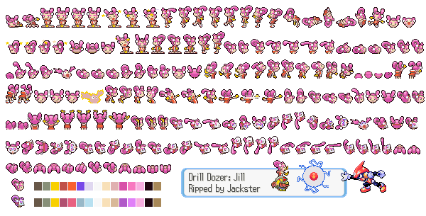 Game Boy Advance - Drill Dozer - Jill - The Spriters Resource