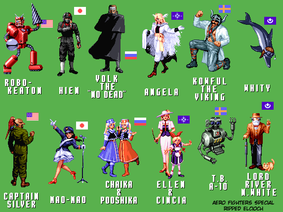 Arcade - Aero Fighters Special - Character Select - The Spriters Resource