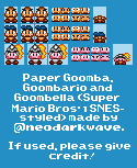 Goomba, Goombario, & Goombella (Super Mario Bros. 1 SNES-Styled)